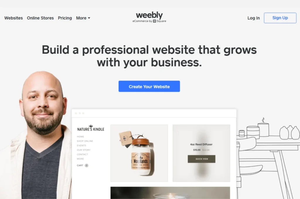 Weebly Website Home Page Hero Section